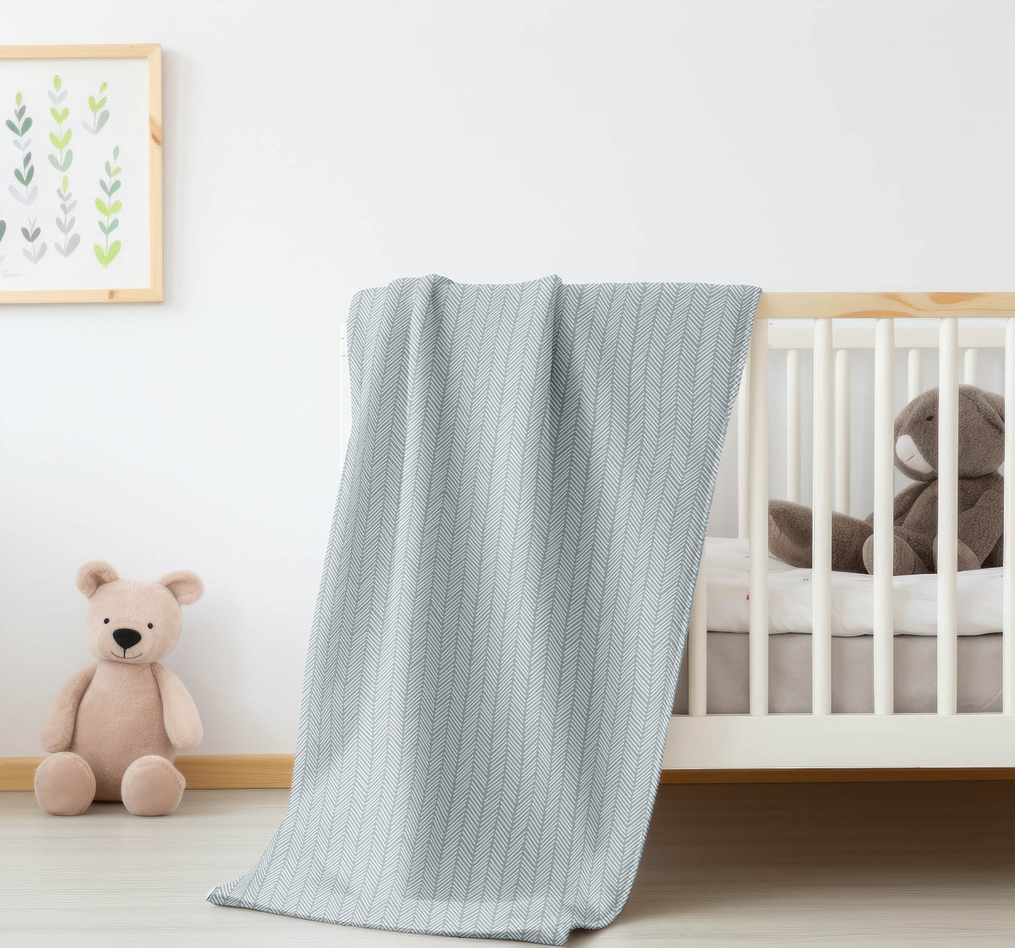Chevron Stripe Velveteen Fleece Blanket