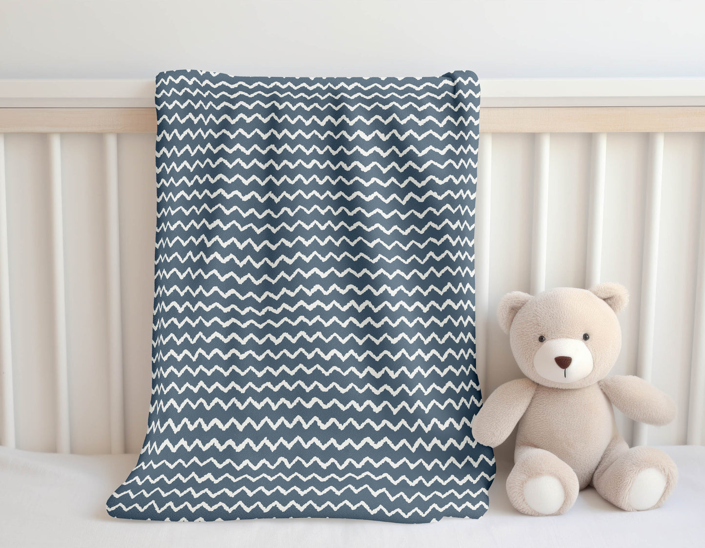 Chevron Wave Velveteen Fleece Blanket