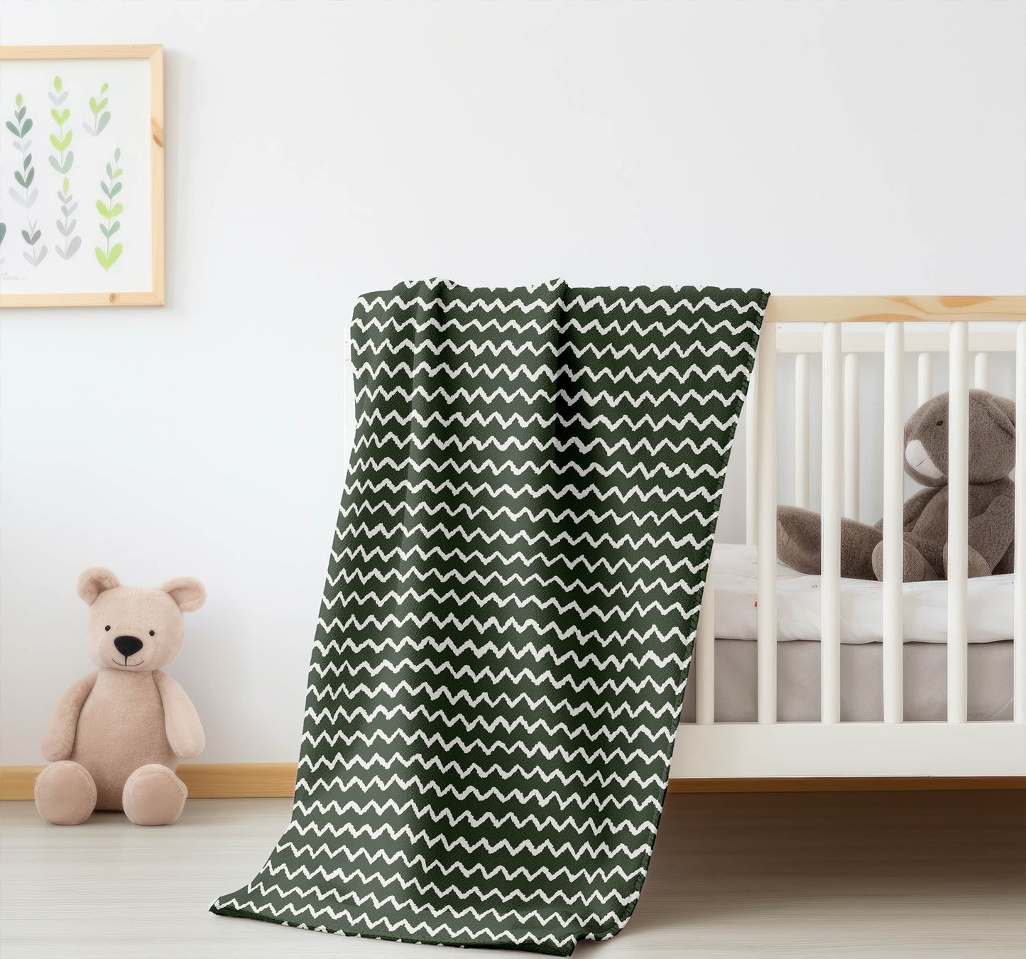 Chevron Wave Velveteen Fleece Blanket