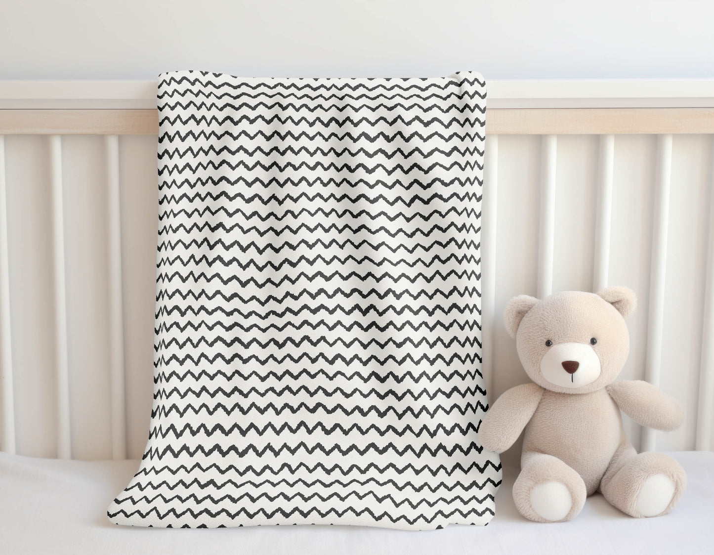 Chevron Wave Velveteen Fleece Blanket