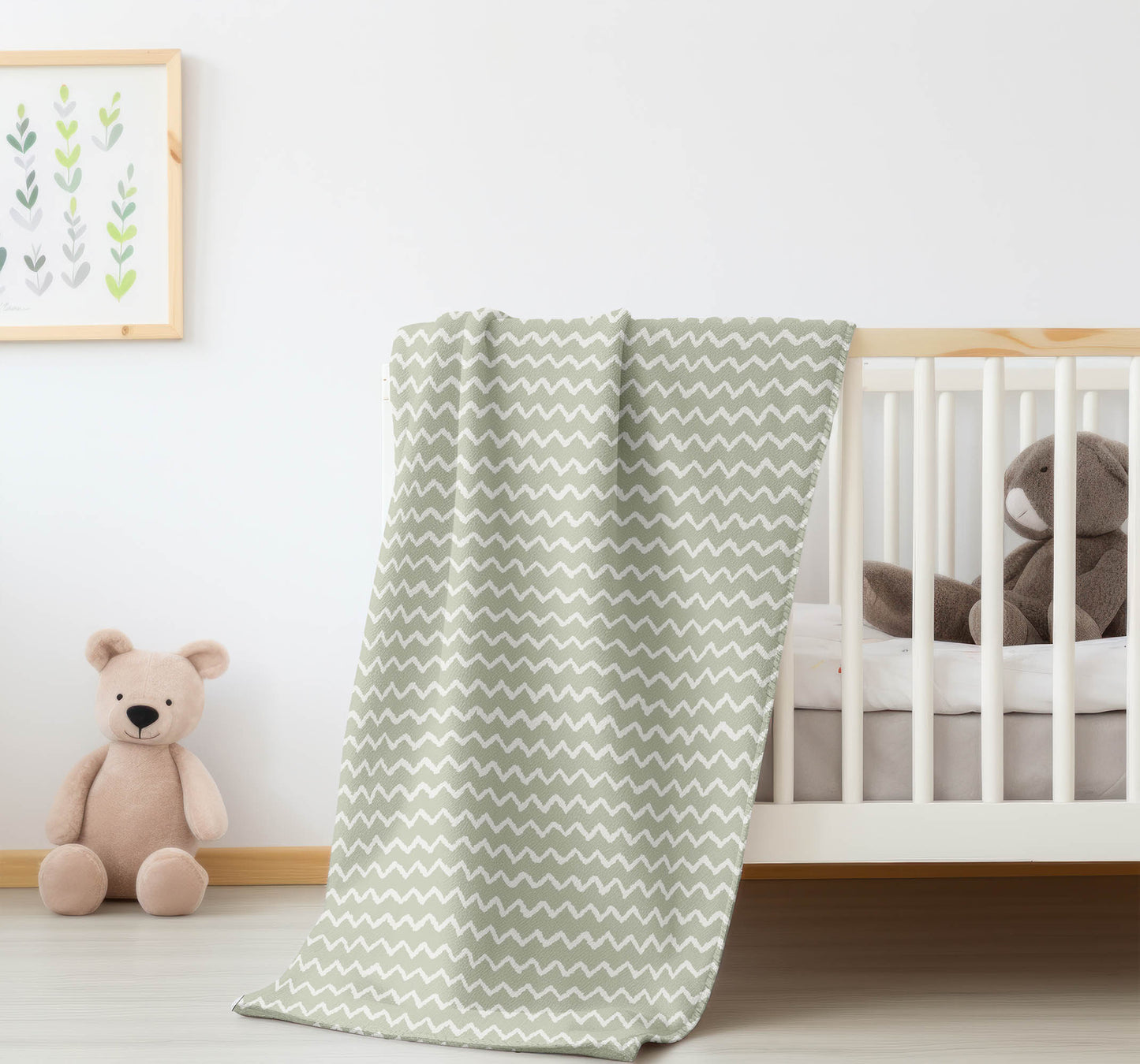 Chevron Wave Velveteen Fleece Blanket