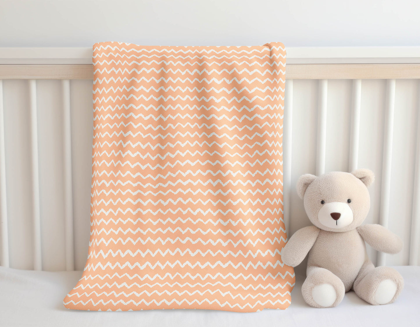 Chevron Wave Velveteen Fleece Blanket