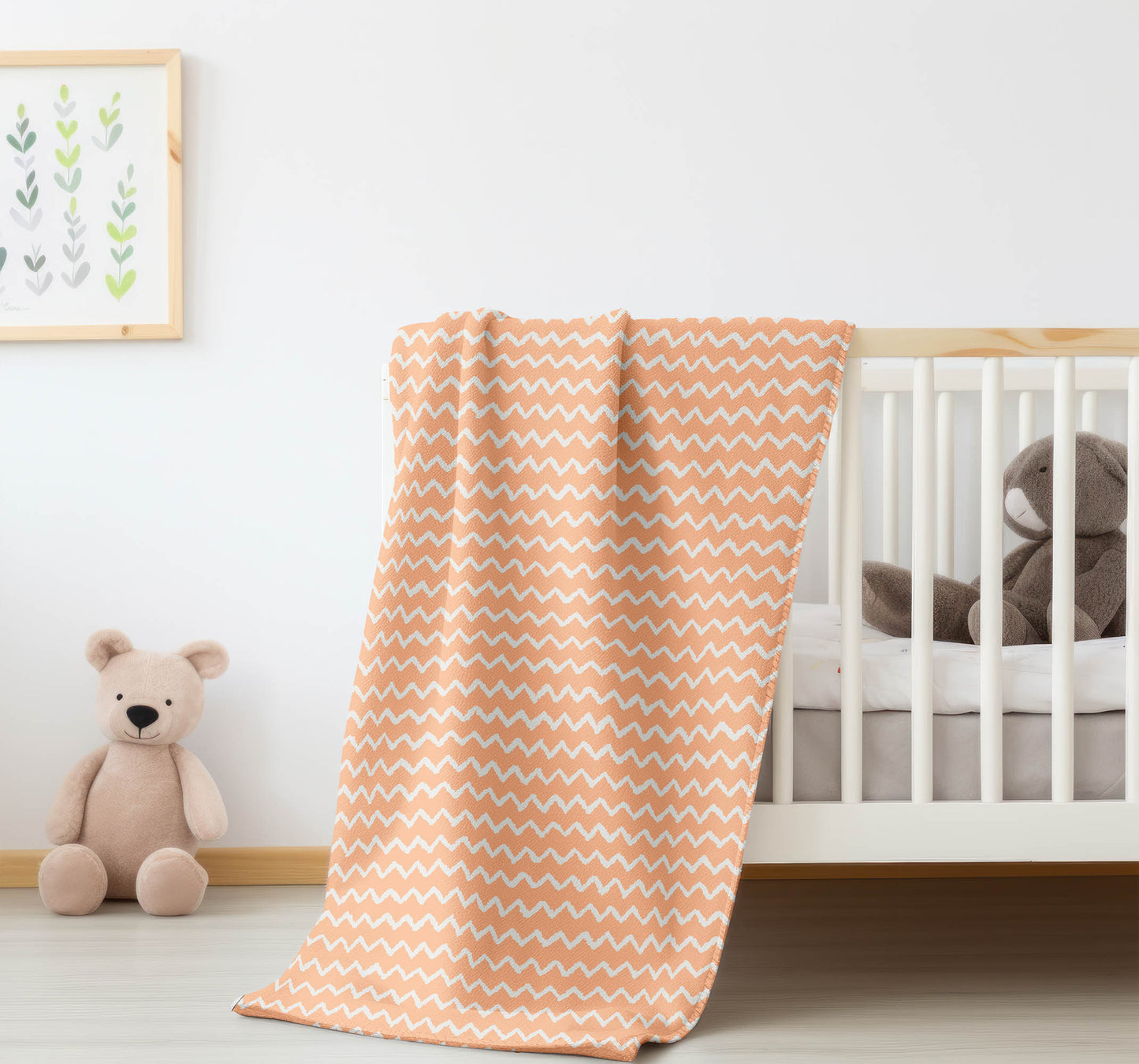 Chevron Wave Velveteen Fleece Blanket