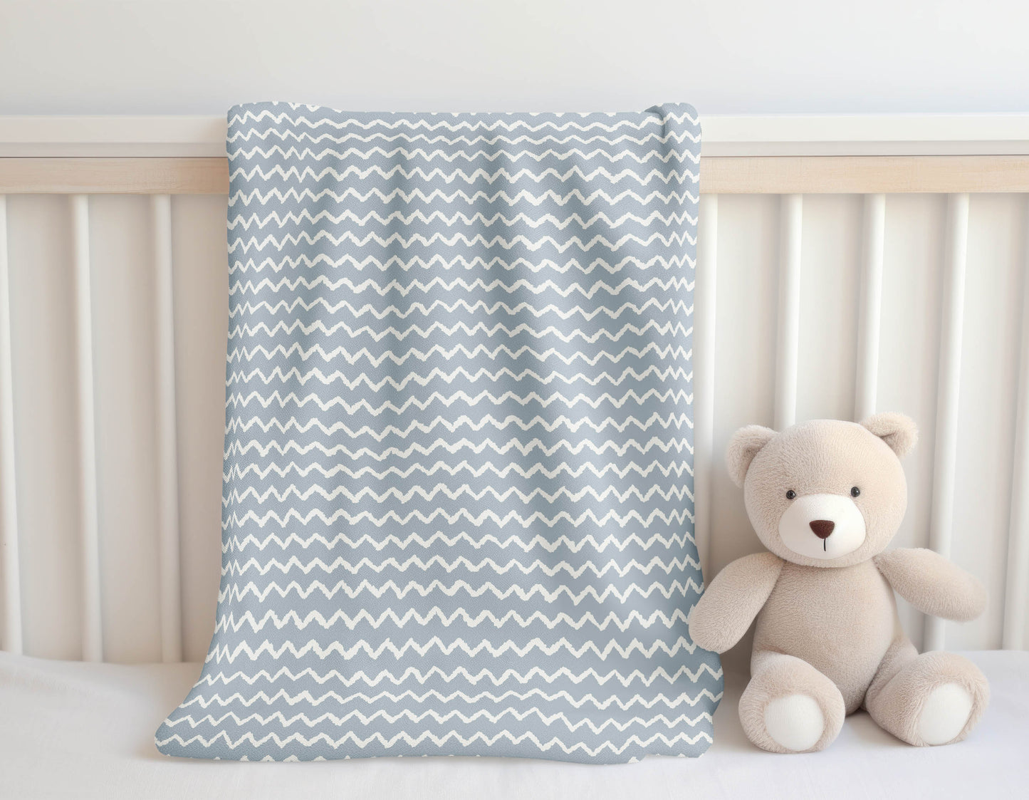 Chevron Wave Velveteen Fleece Blanket