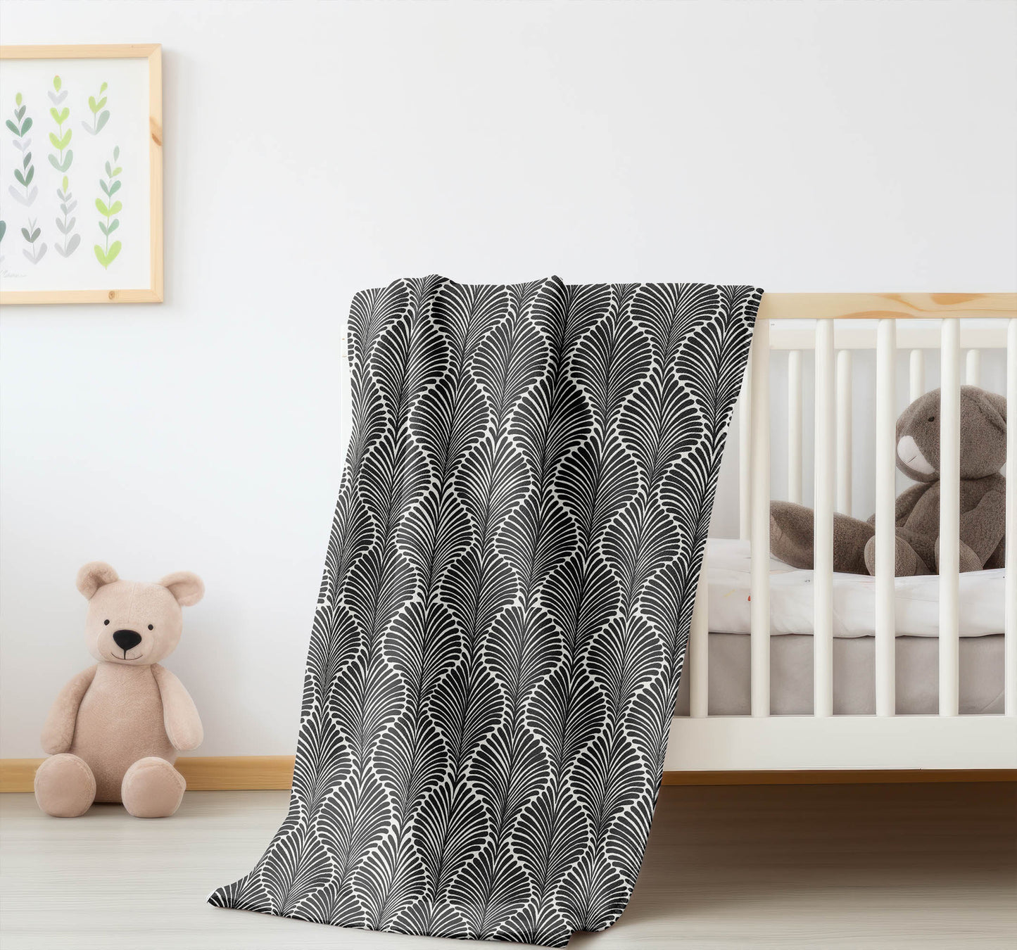 Elegant Palms Velveteen Fleece Blanket