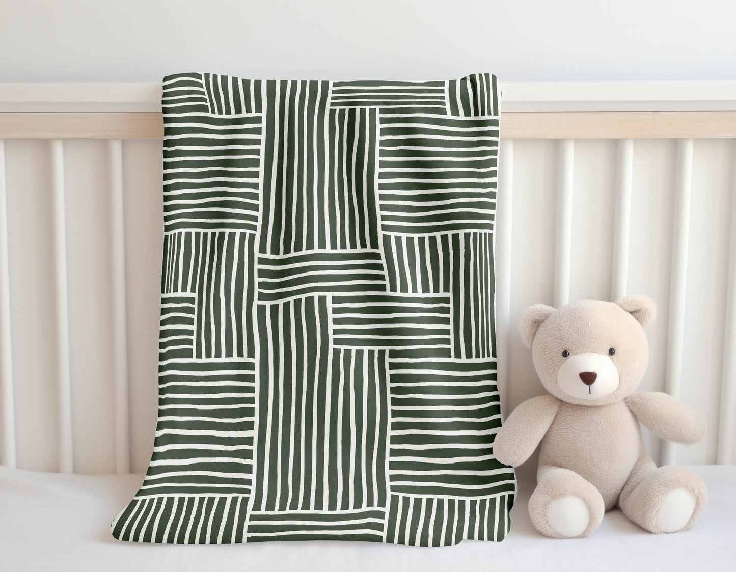 Grid Blue Velveteen Fleece Blanket