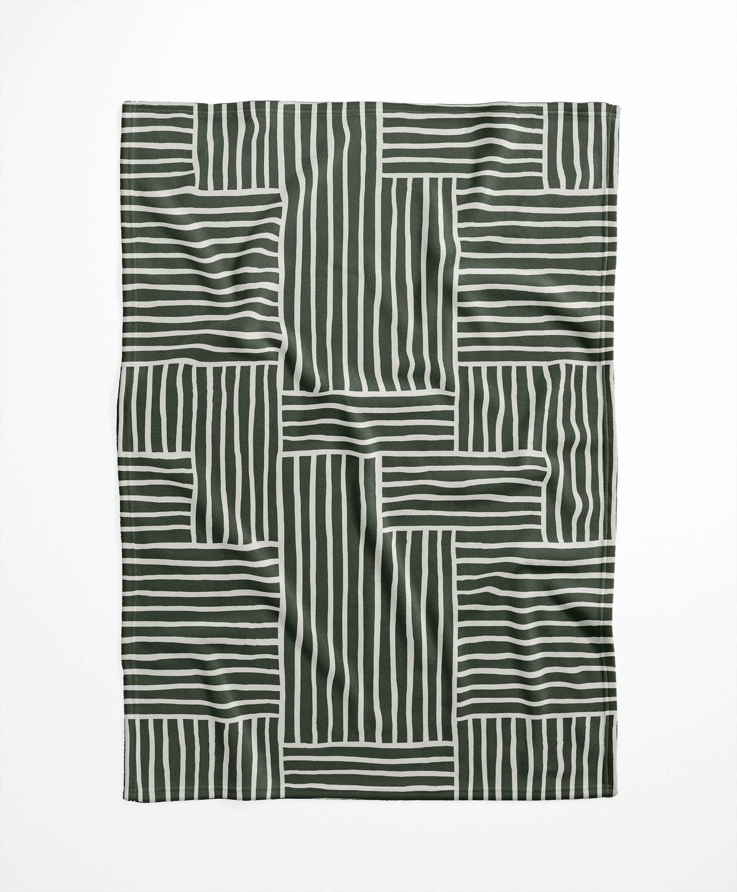 Grid Blue Velveteen Fleece Blanket