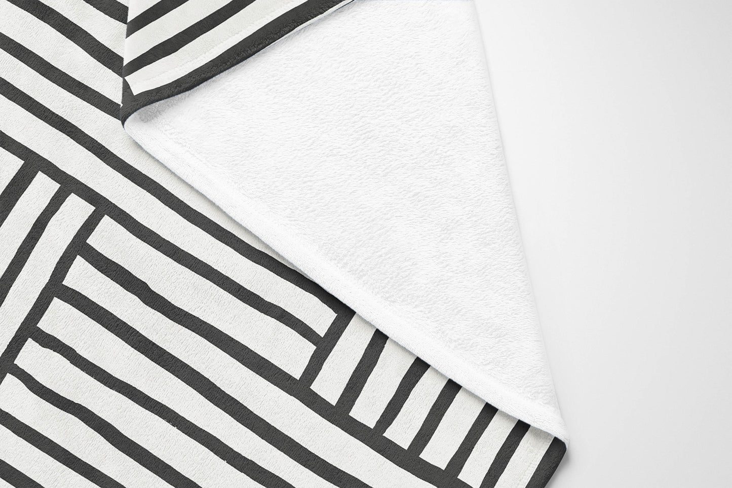 Grid Blue Velveteen Fleece Blanket