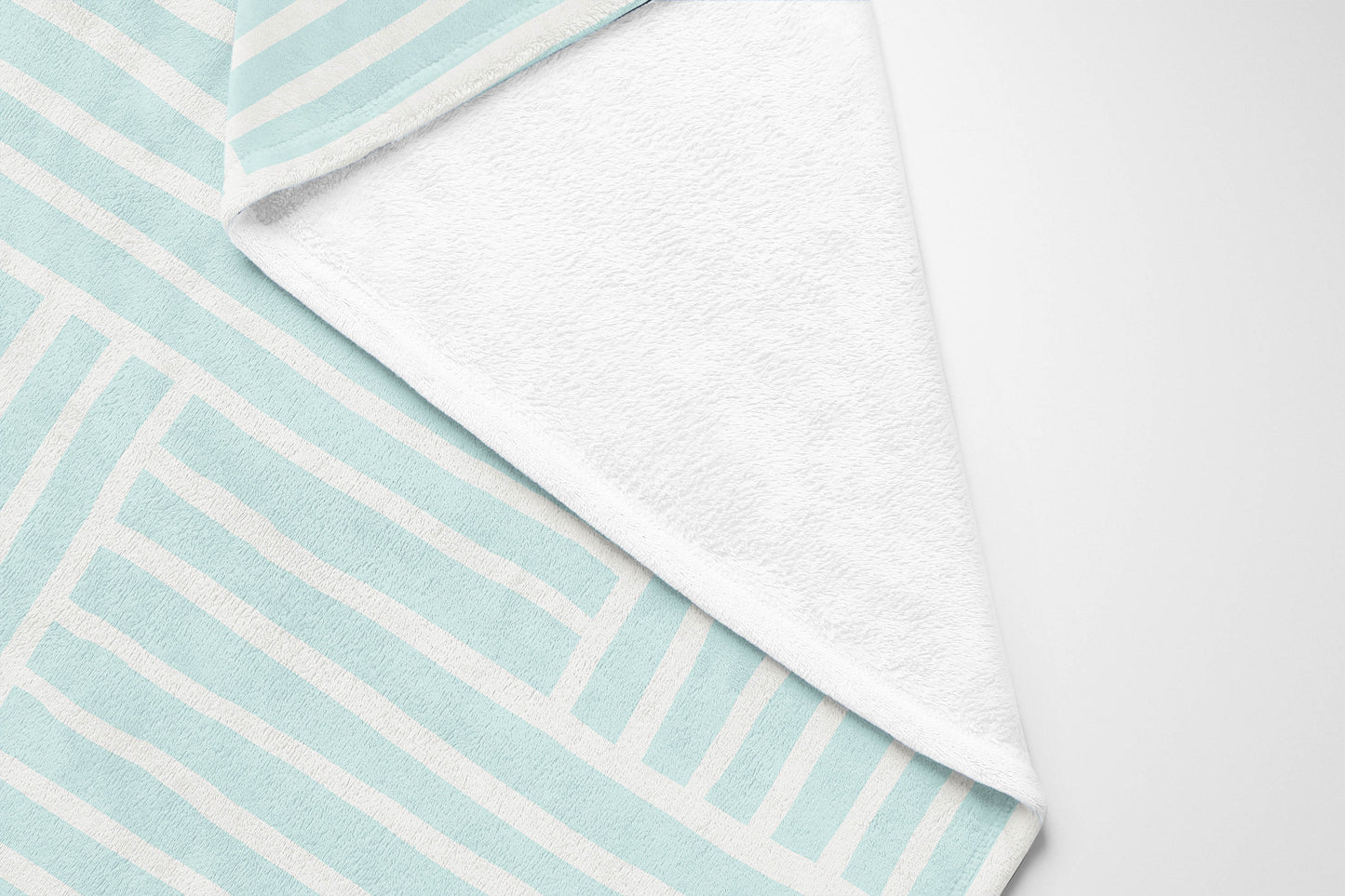Grid Blue Velveteen Fleece Blanket