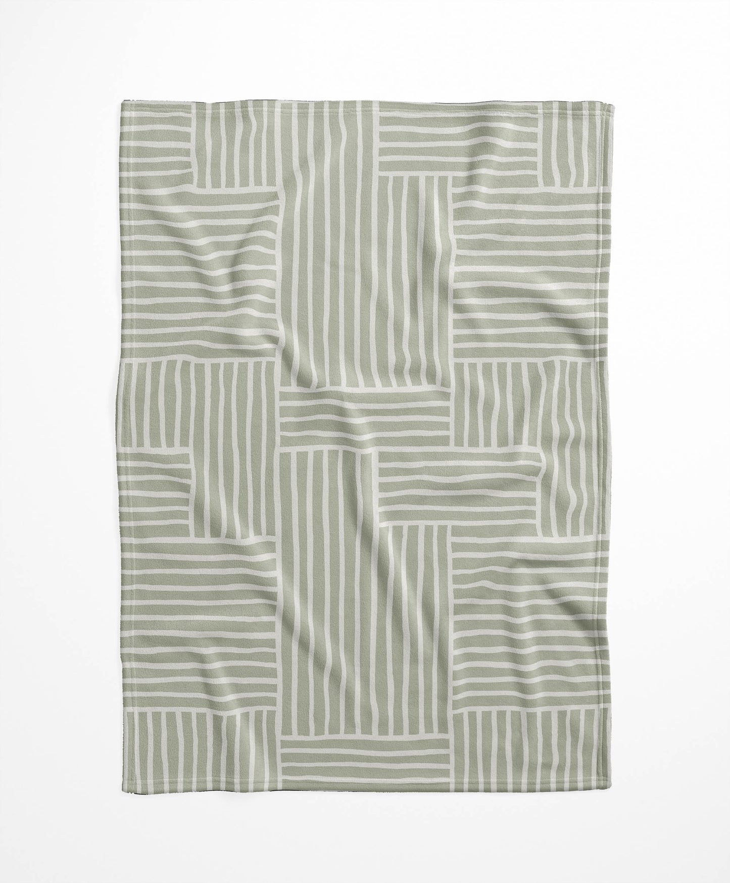 Grid Blue Velveteen Fleece Blanket