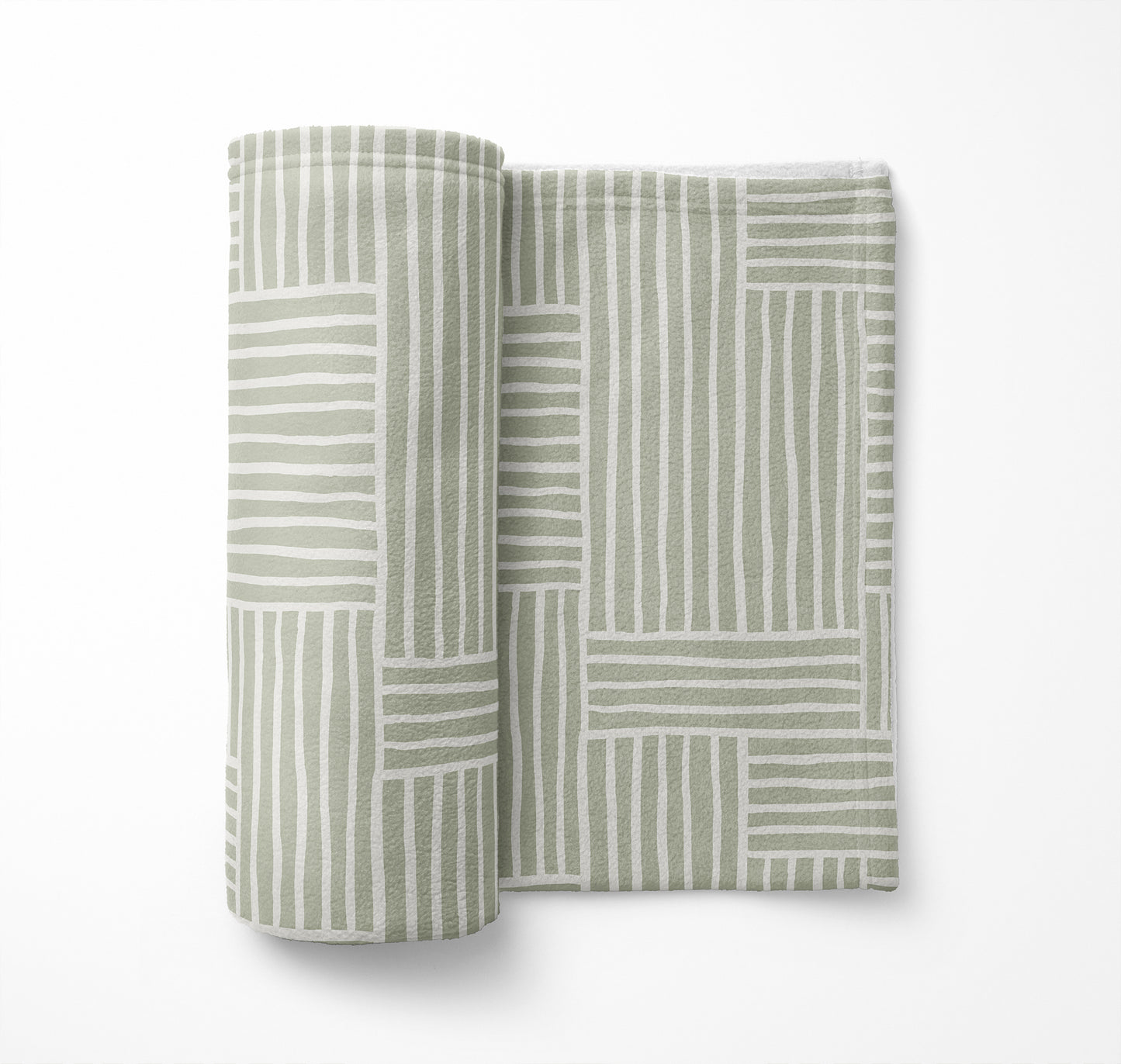 Grid Blue Velveteen Fleece Blanket