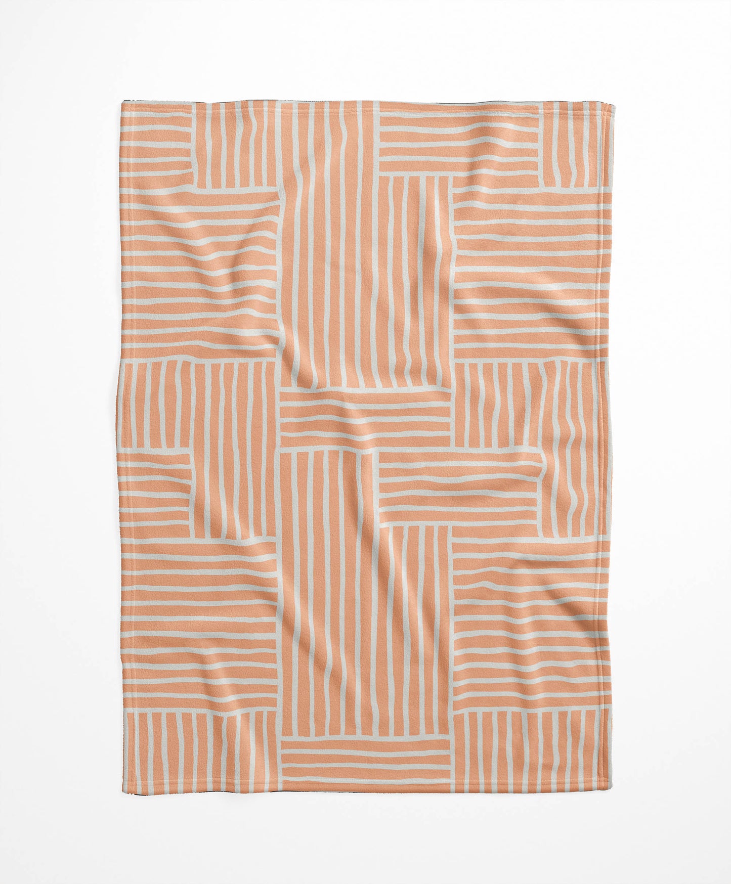 Grid Blue Velveteen Fleece Blanket