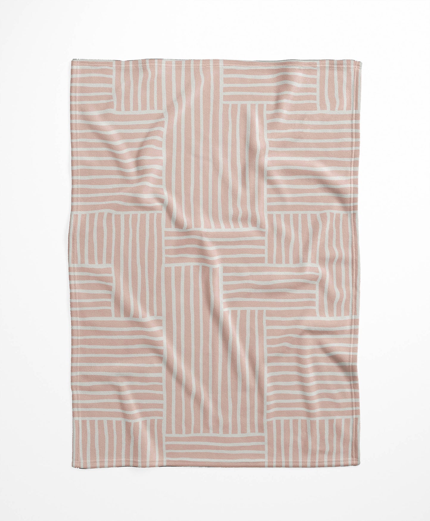 Grid Blue Velveteen Fleece Blanket