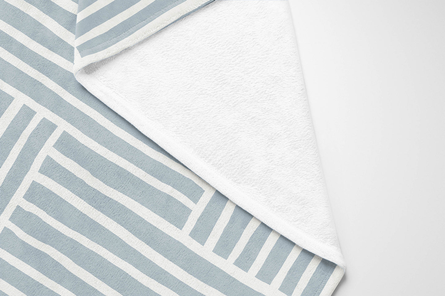 Grid Blue Velveteen Fleece Blanket