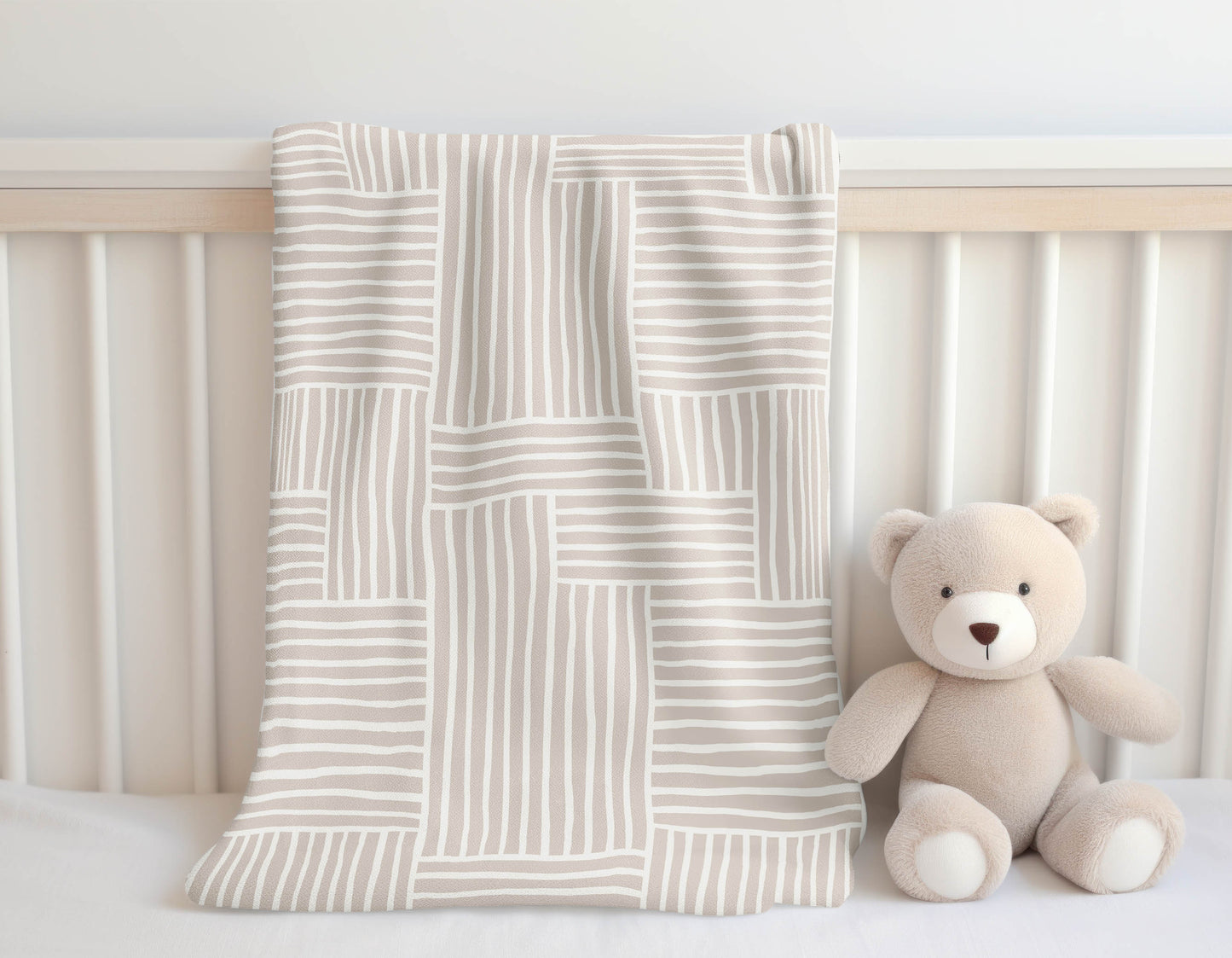 Grid Blue Velveteen Fleece Blanket