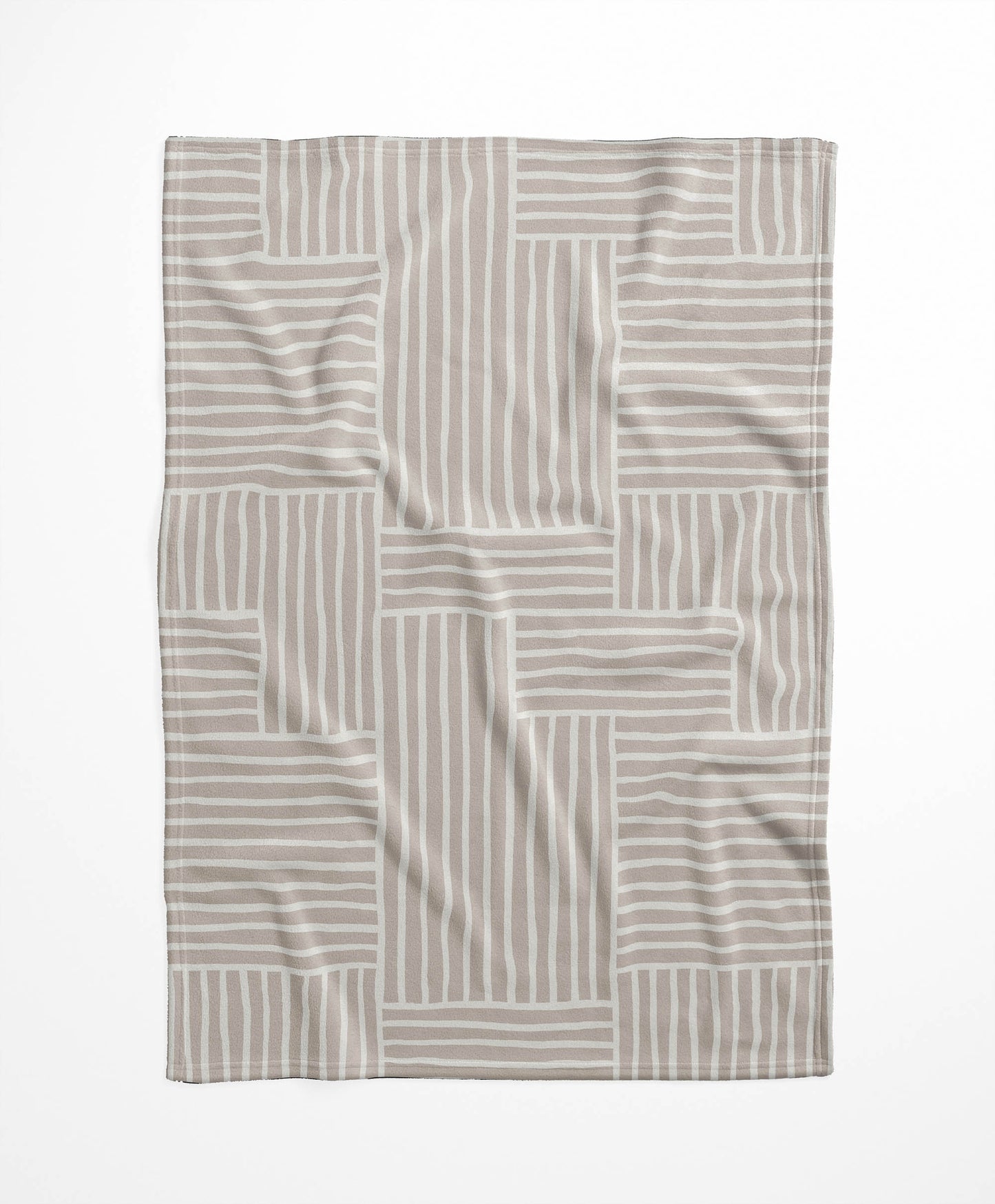 Grid Blue Velveteen Fleece Blanket