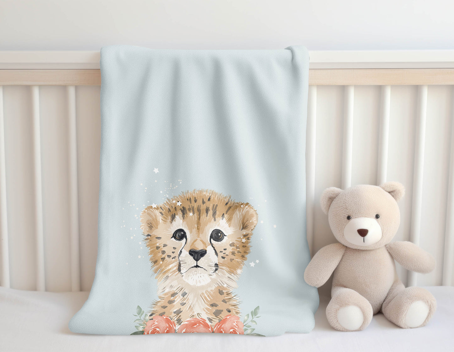 Lil Leopard Velveteen Fleece Blanket