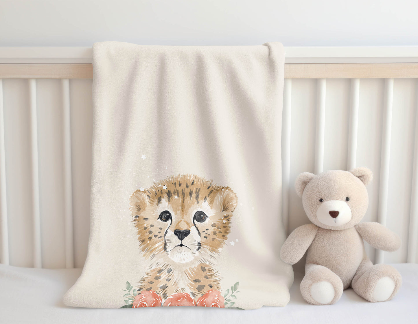 Lil Leopard Velveteen Fleece Blanket