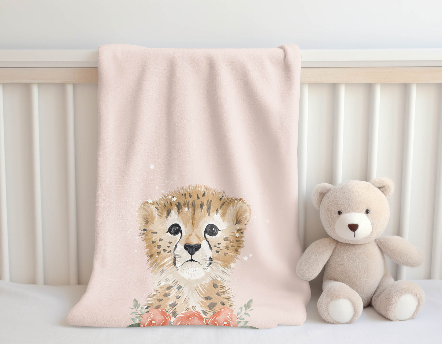 Lil Leopard Velveteen Fleece Blanket