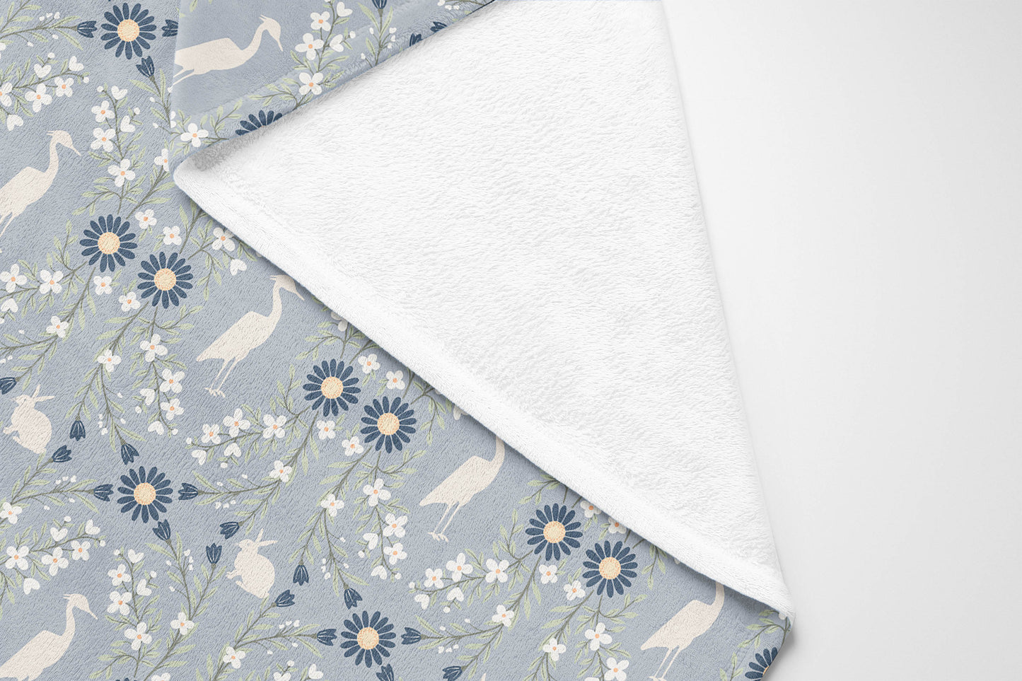 Storks & Bunnies Velveteen Fleece Blanket
