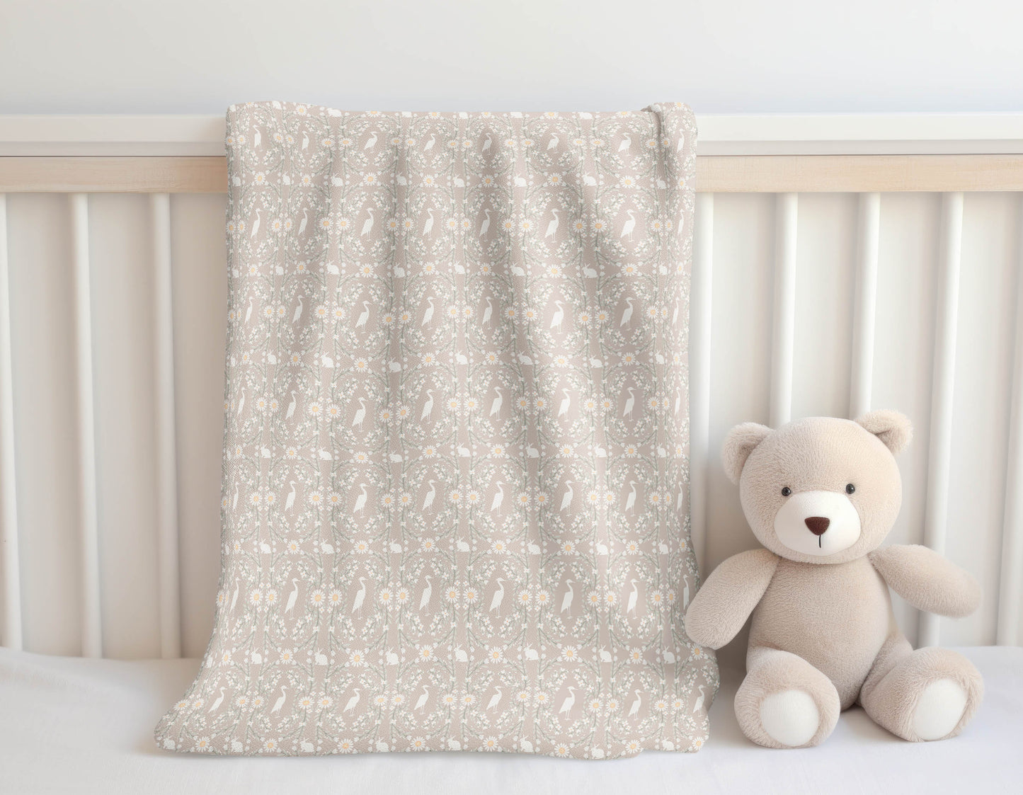 Storks & Bunnies Velveteen Fleece Blanket