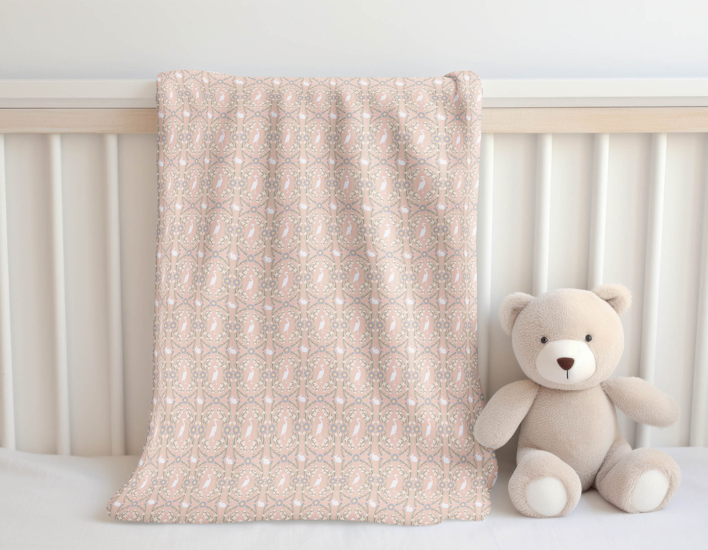 Storks & Bunnies Velveteen Fleece Blanket