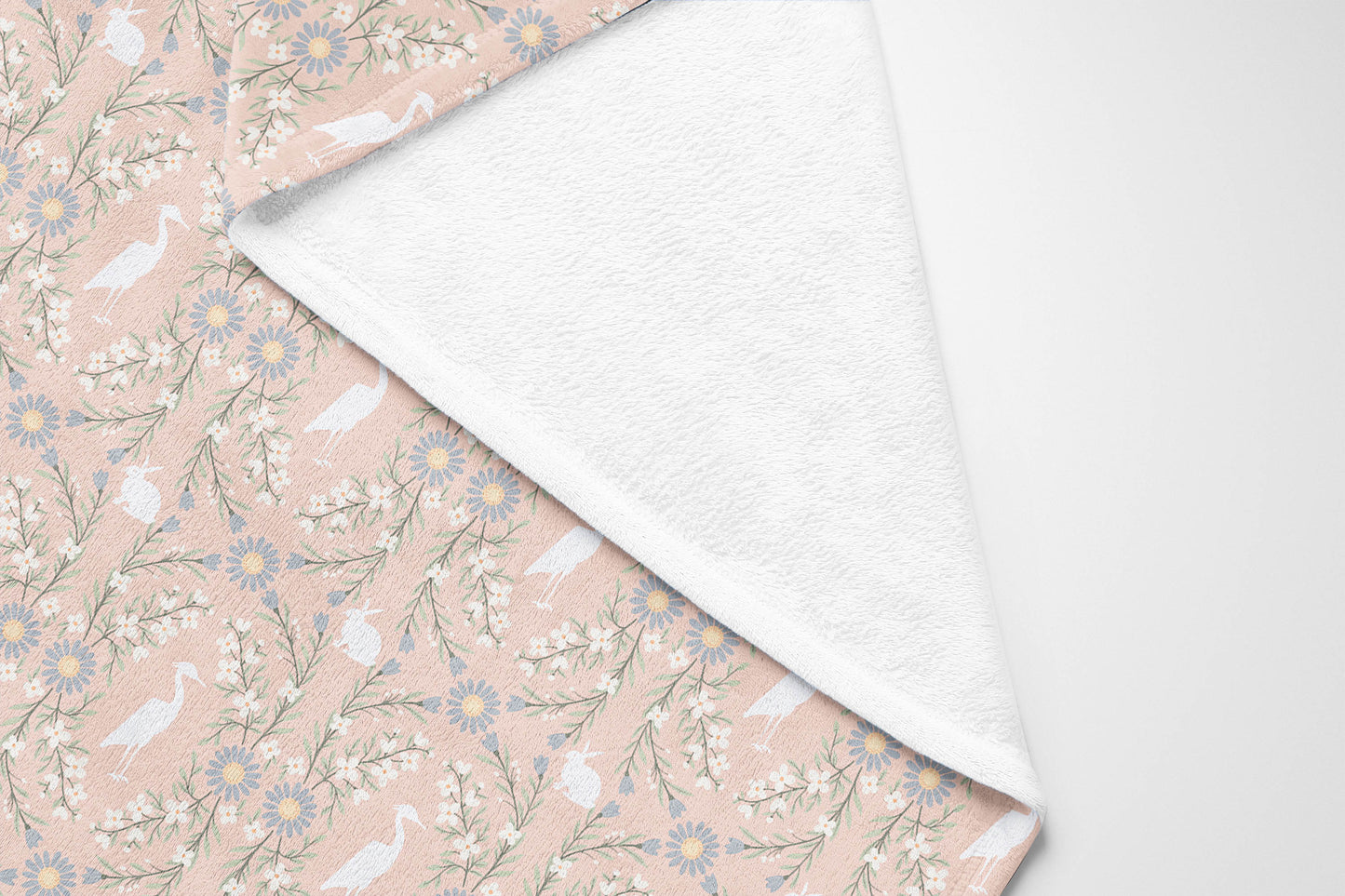Storks & Bunnies Velveteen Fleece Blanket