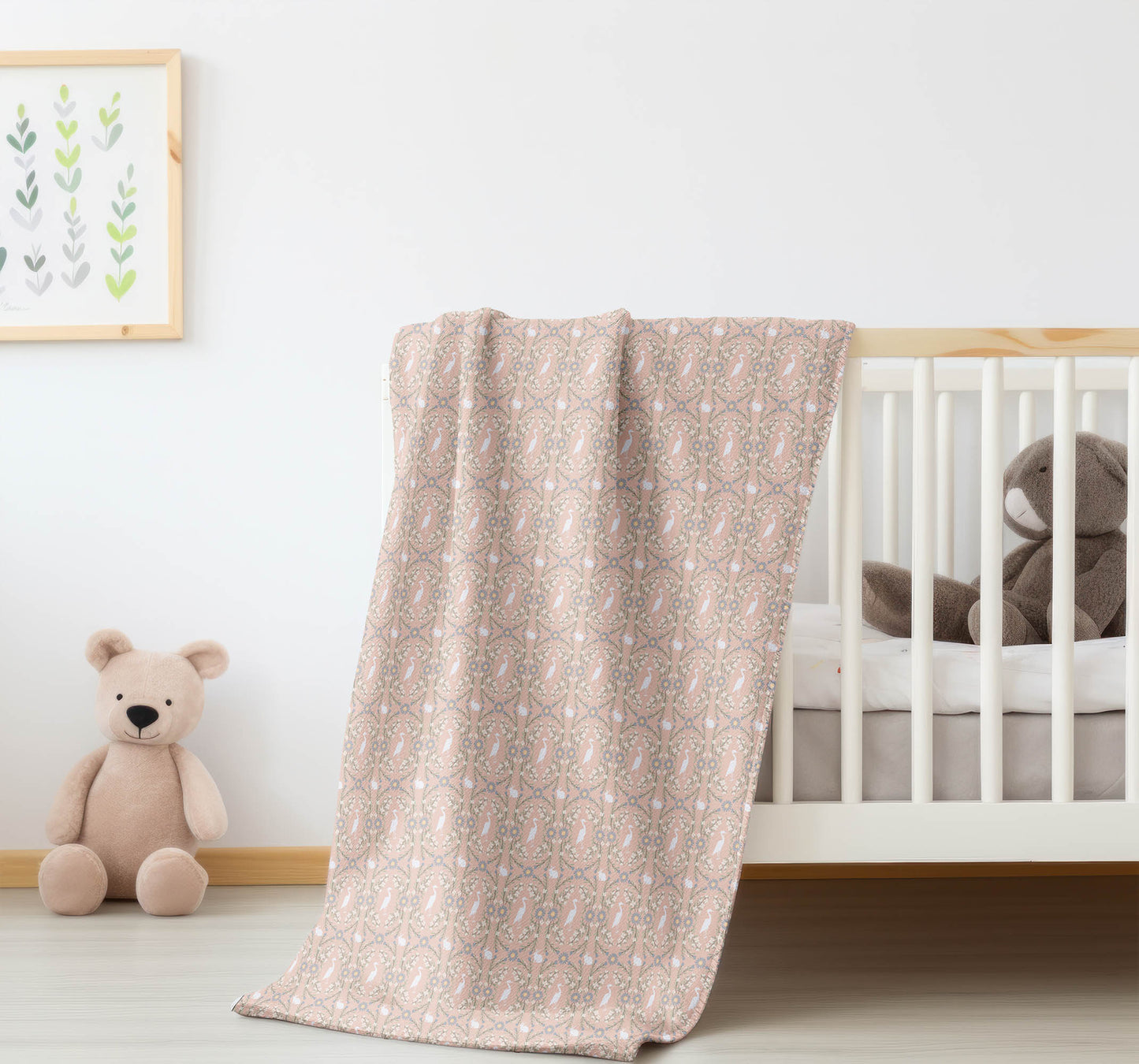 Storks & Bunnies Velveteen Fleece Blanket