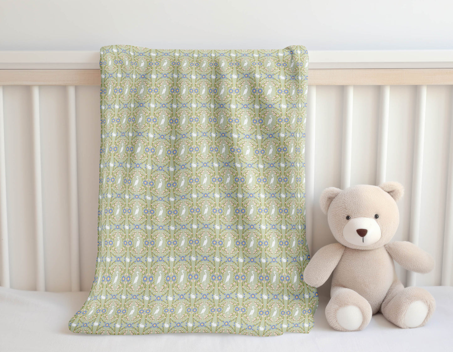 Storks & Bunnies Velveteen Fleece Blanket