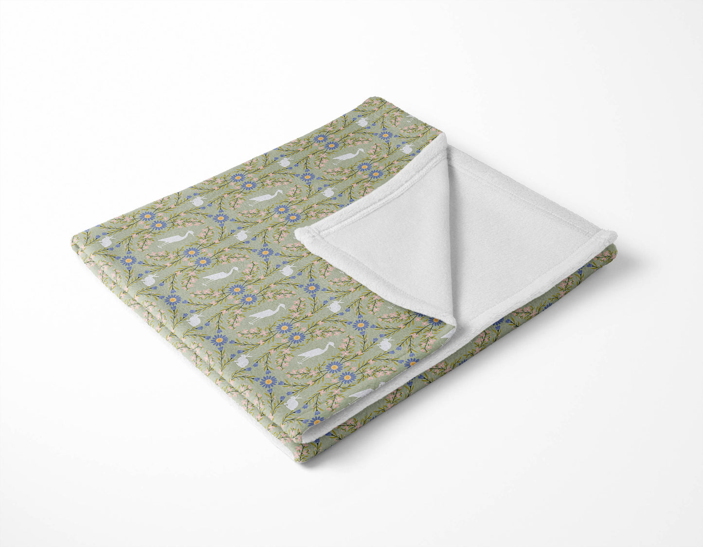 Storks & Bunnies Velveteen Fleece Blanket