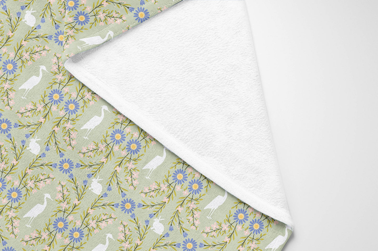 Storks & Bunnies Velveteen Fleece Blanket