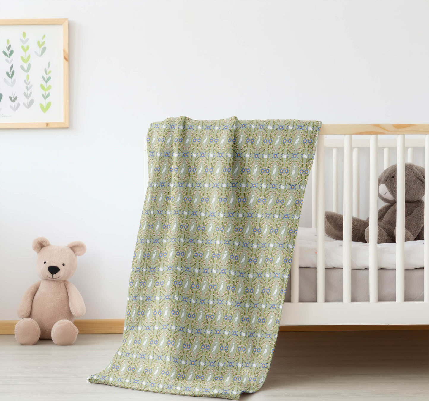 Storks & Bunnies Velveteen Fleece Blanket