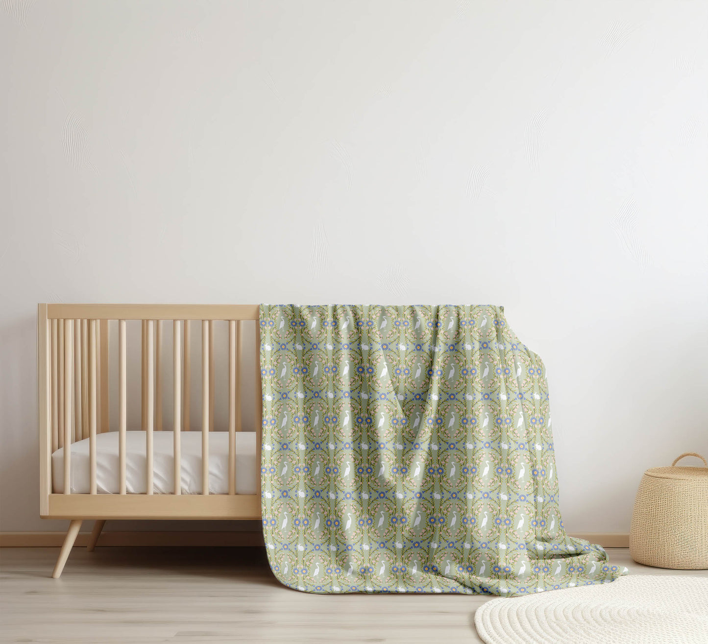 Storks & Bunnies Velveteen Fleece Blanket