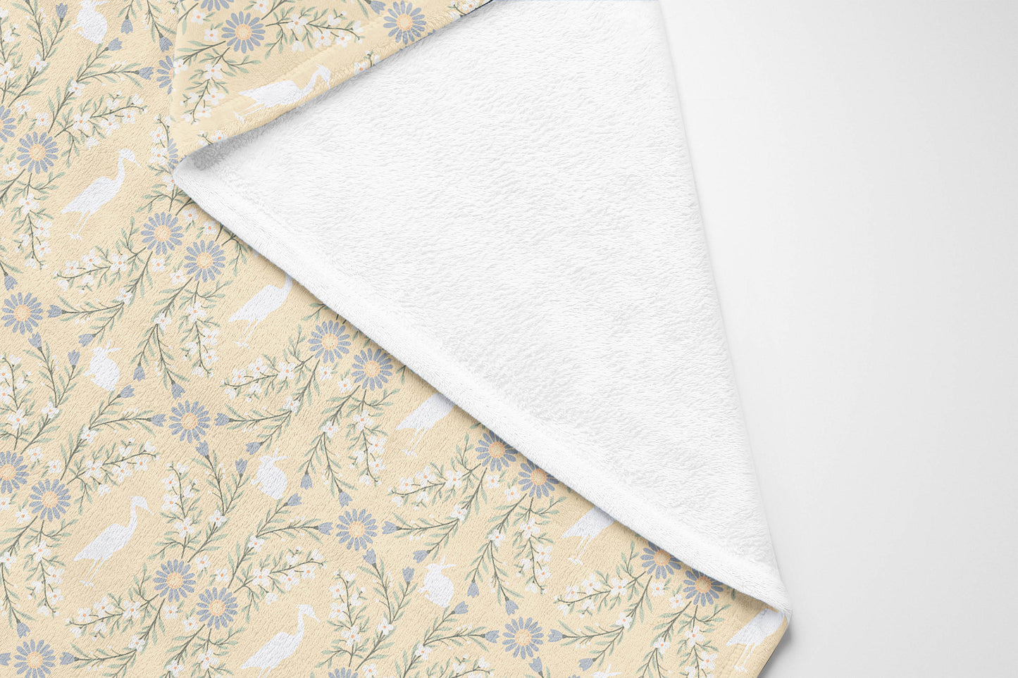 Storks & Bunnies Velveteen Fleece Blanket