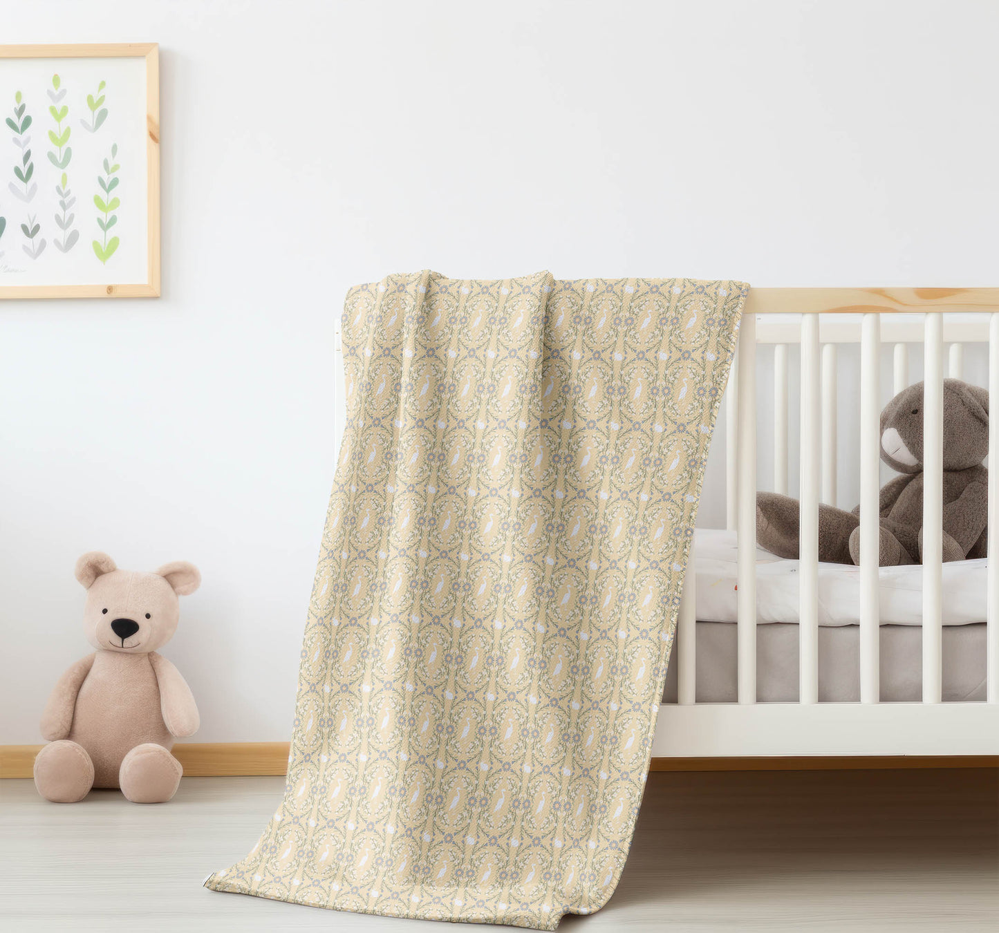 Storks & Bunnies Velveteen Fleece Blanket