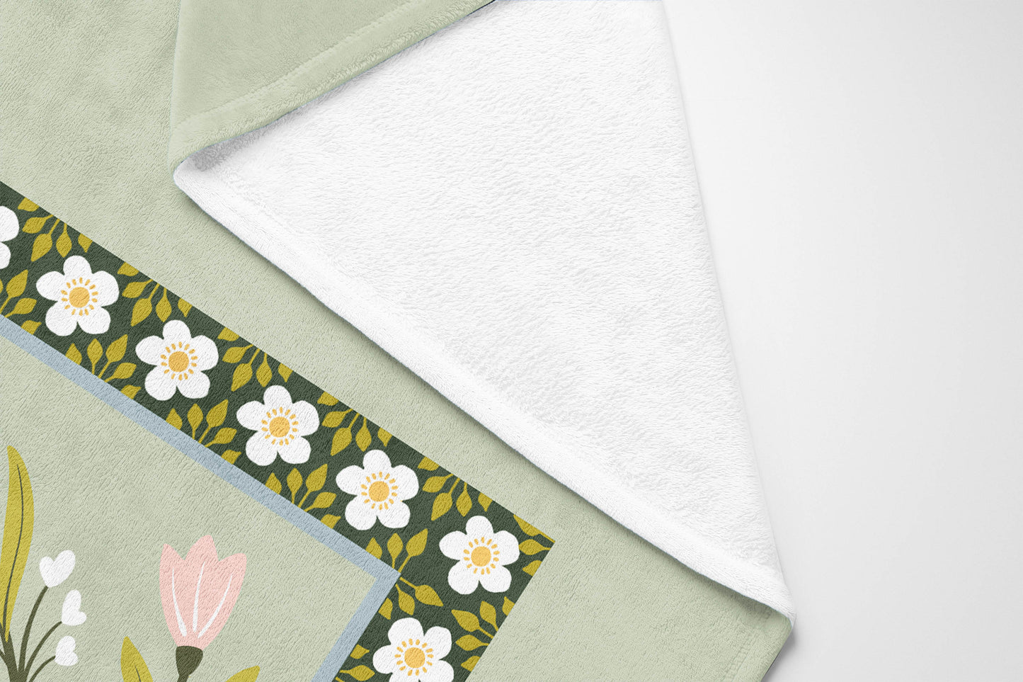 Lil Lying Leopard Flowers Velveteen Fleece Blanket