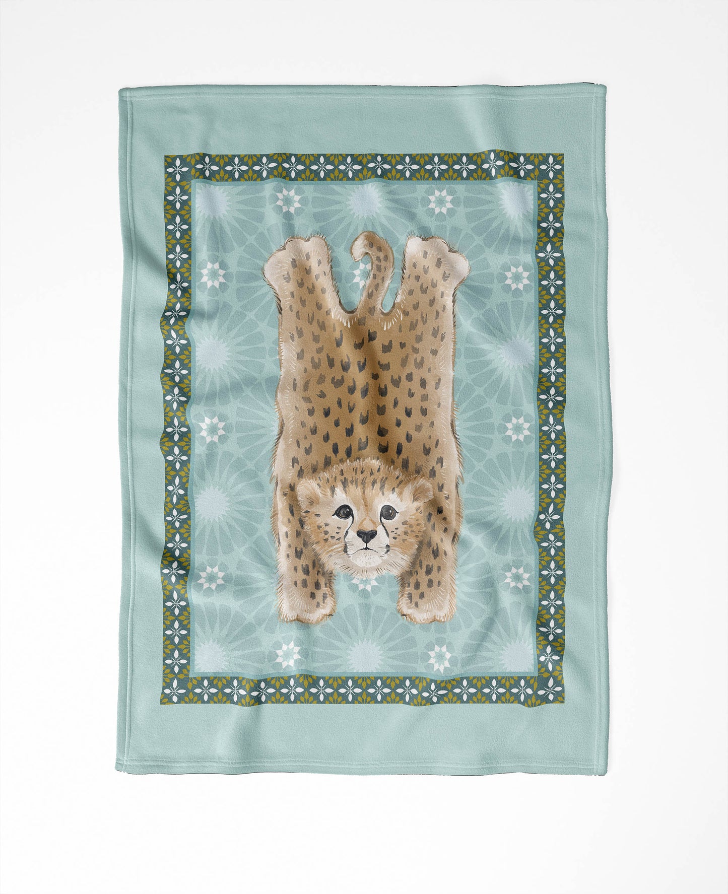 Lil Lying Leopard Tile Velveteen Fleece Blanket