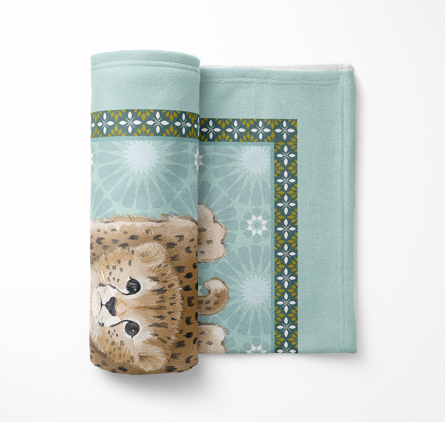 Lil Lying Leopard Tile Velveteen Fleece Blanket