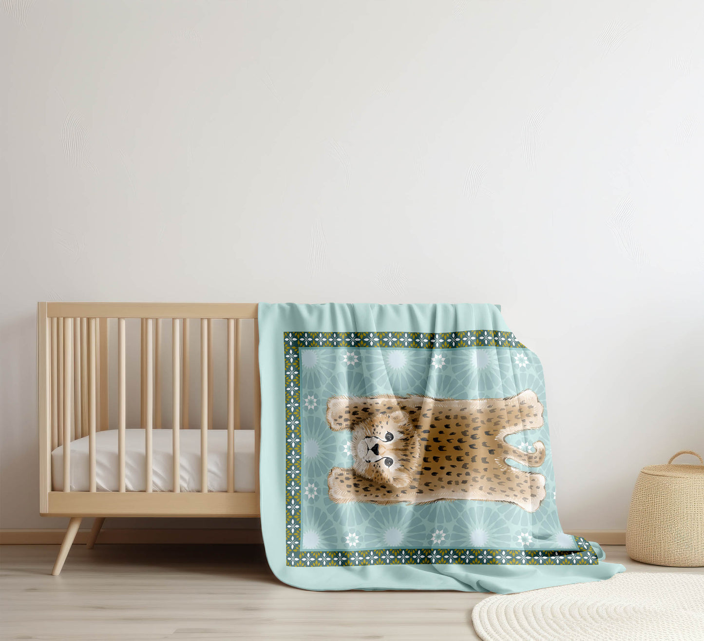 Lil Lying Leopard Tile Velveteen Fleece Blanket