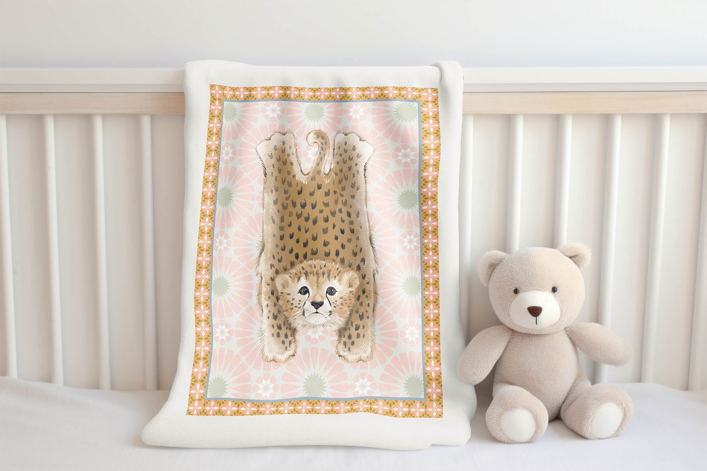 Lil Lying Leopard Tile Velveteen Fleece Blanket