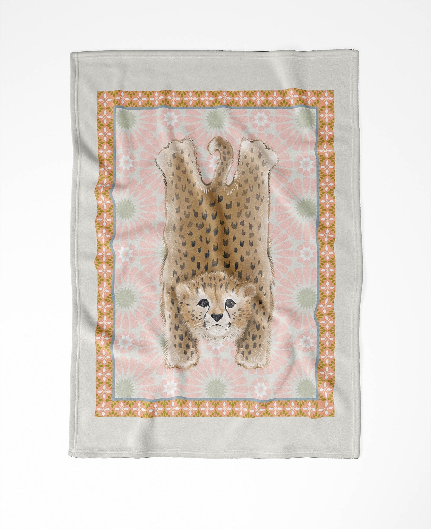 Lil Lying Leopard Tile Velveteen Fleece Blanket