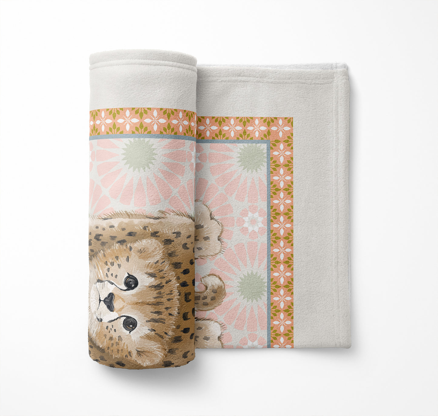 Lil Lying Leopard Tile Velveteen Fleece Blanket