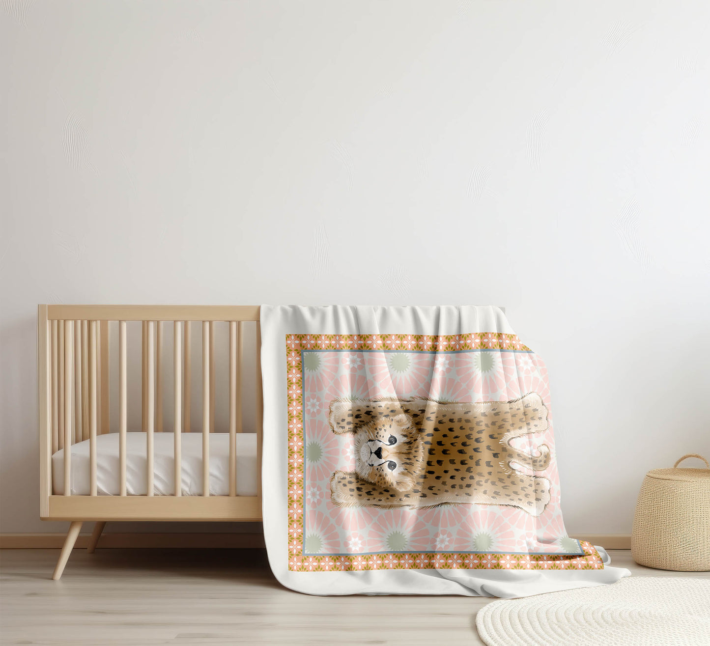 Lil Lying Leopard Tile Velveteen Fleece Blanket