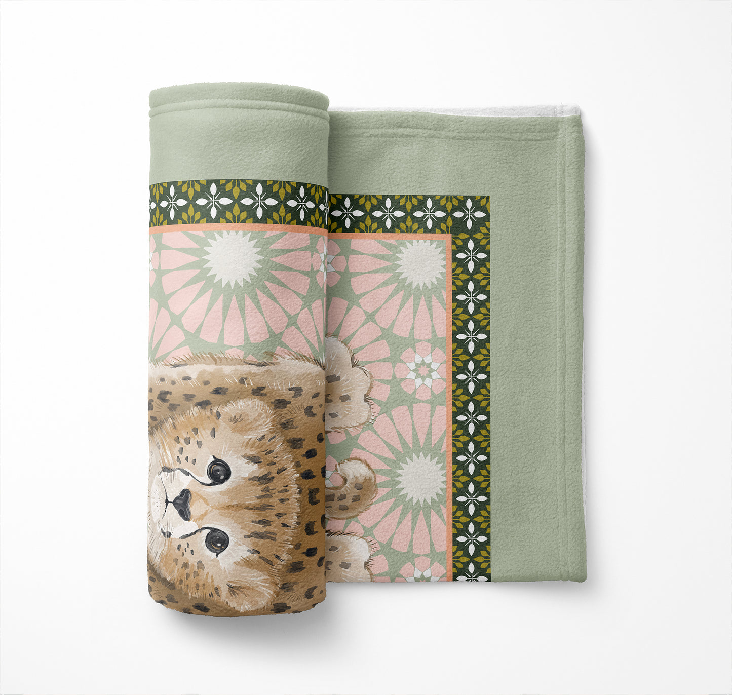 Lil Lying Leopard Tile Velveteen Fleece Blanket