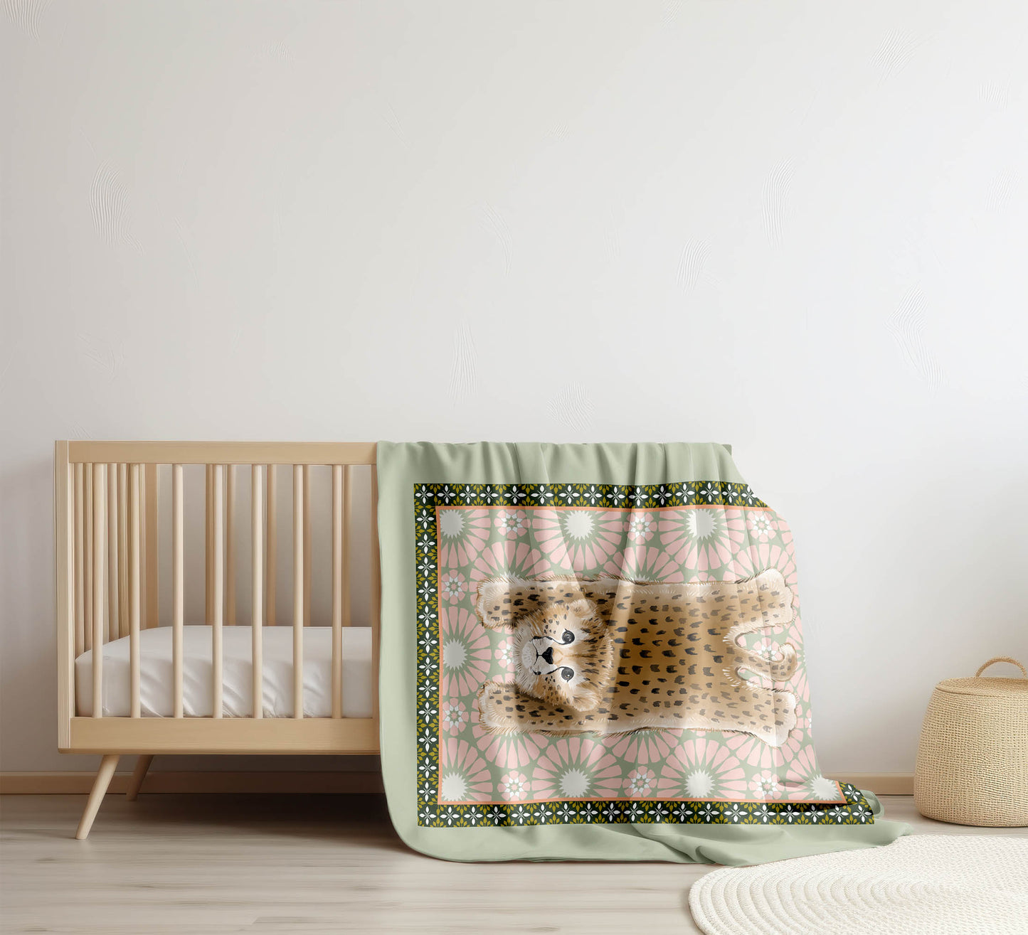 Lil Lying Leopard Tile Velveteen Fleece Blanket
