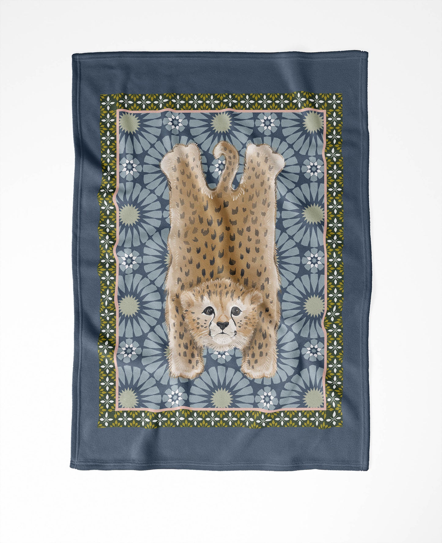 Lil Lying Leopard Tile Velveteen Fleece Blanket
