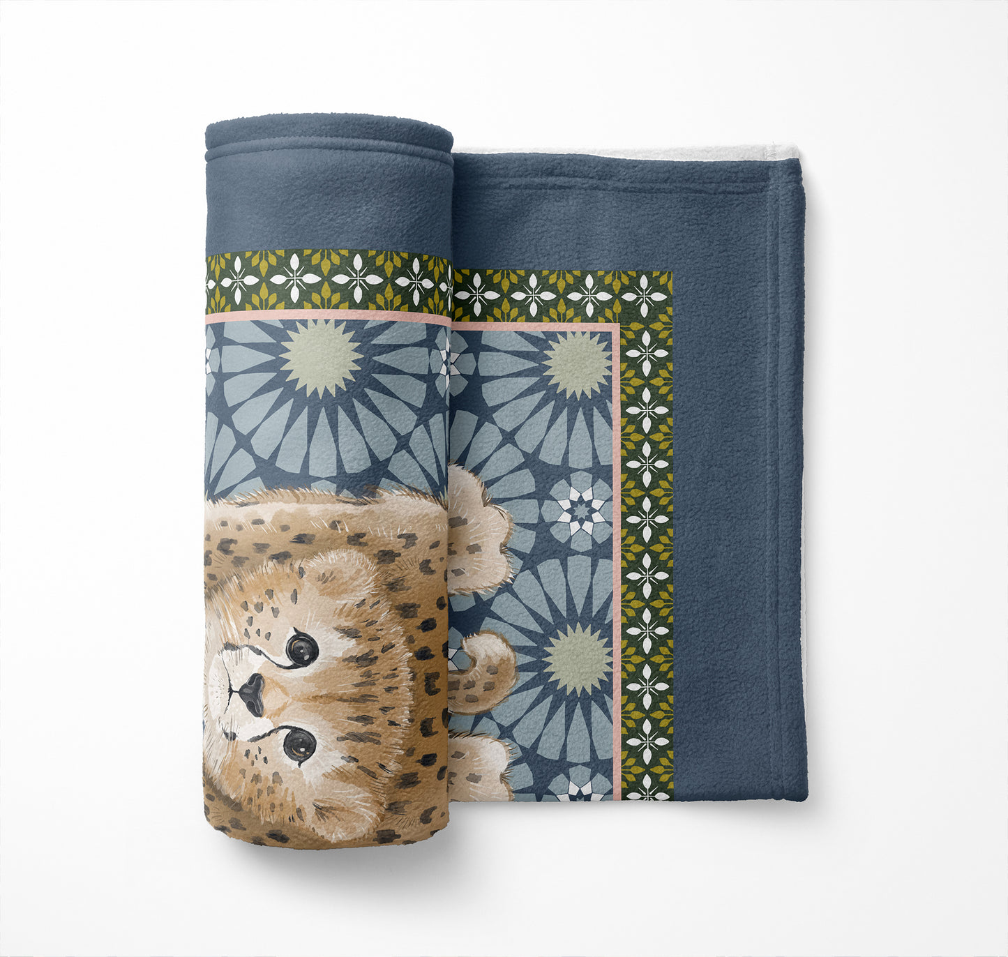 Lil Lying Leopard Tile Velveteen Fleece Blanket