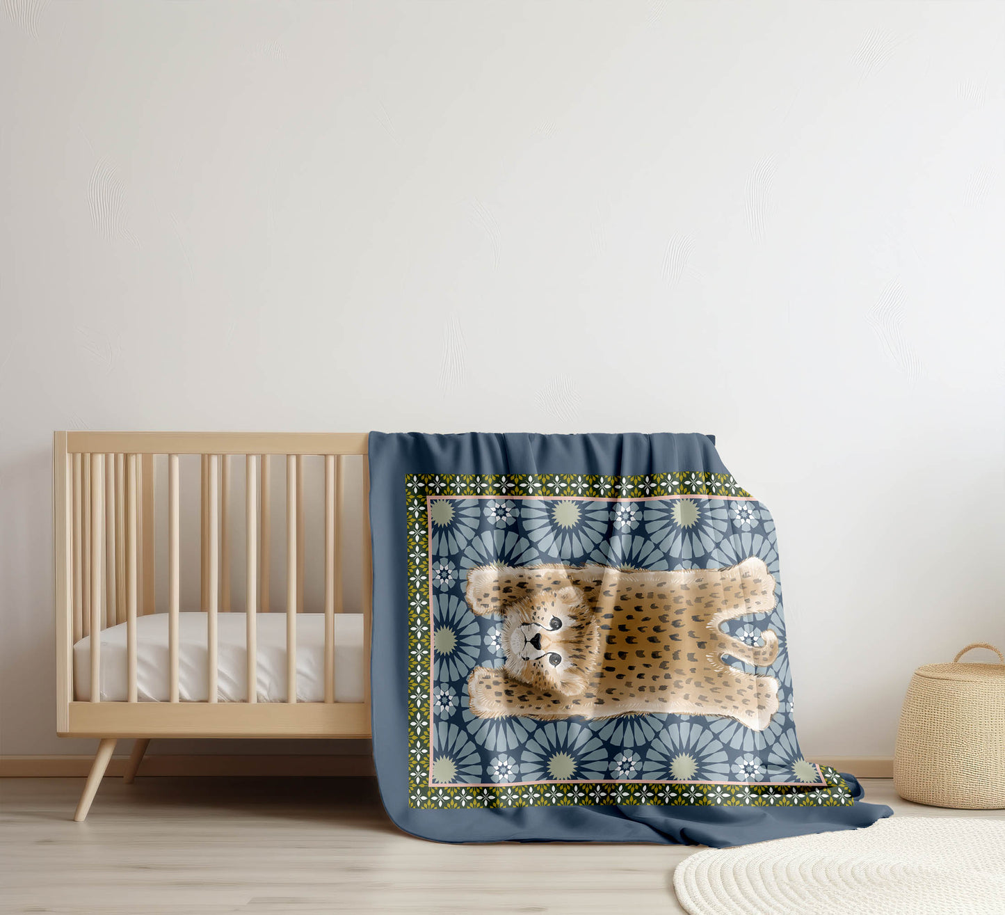 Lil Lying Leopard Tile Velveteen Fleece Blanket