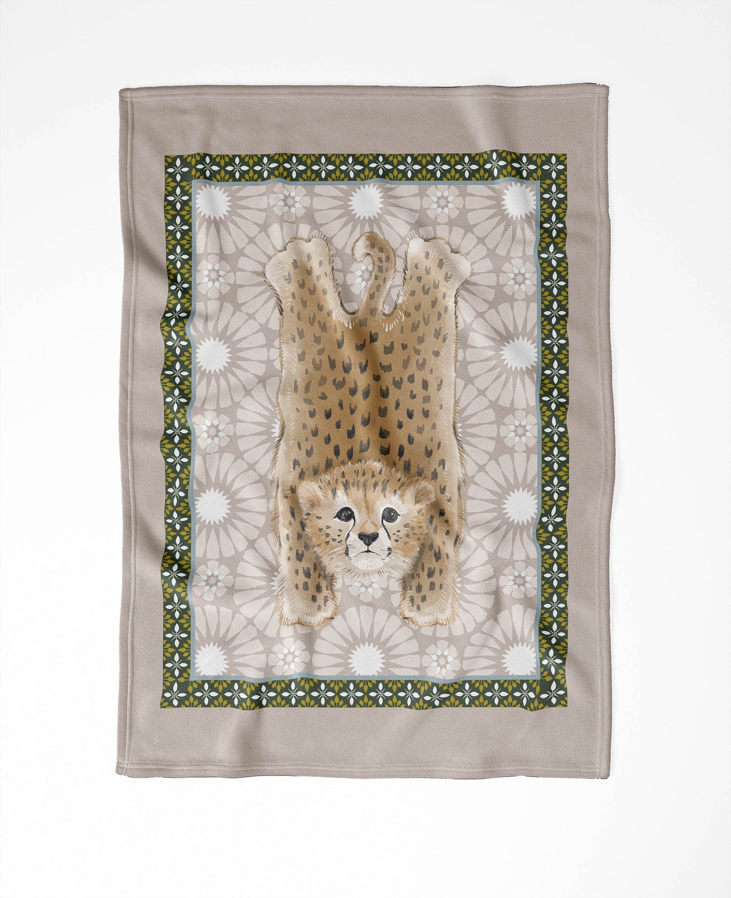 Lil Lying Leopard Tile Velveteen Fleece Blanket