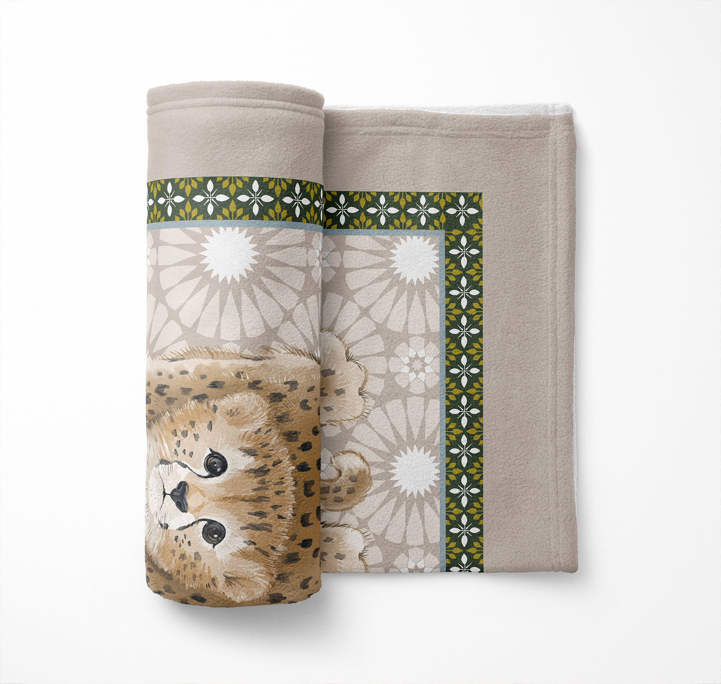 Lil Lying Leopard Tile Velveteen Fleece Blanket